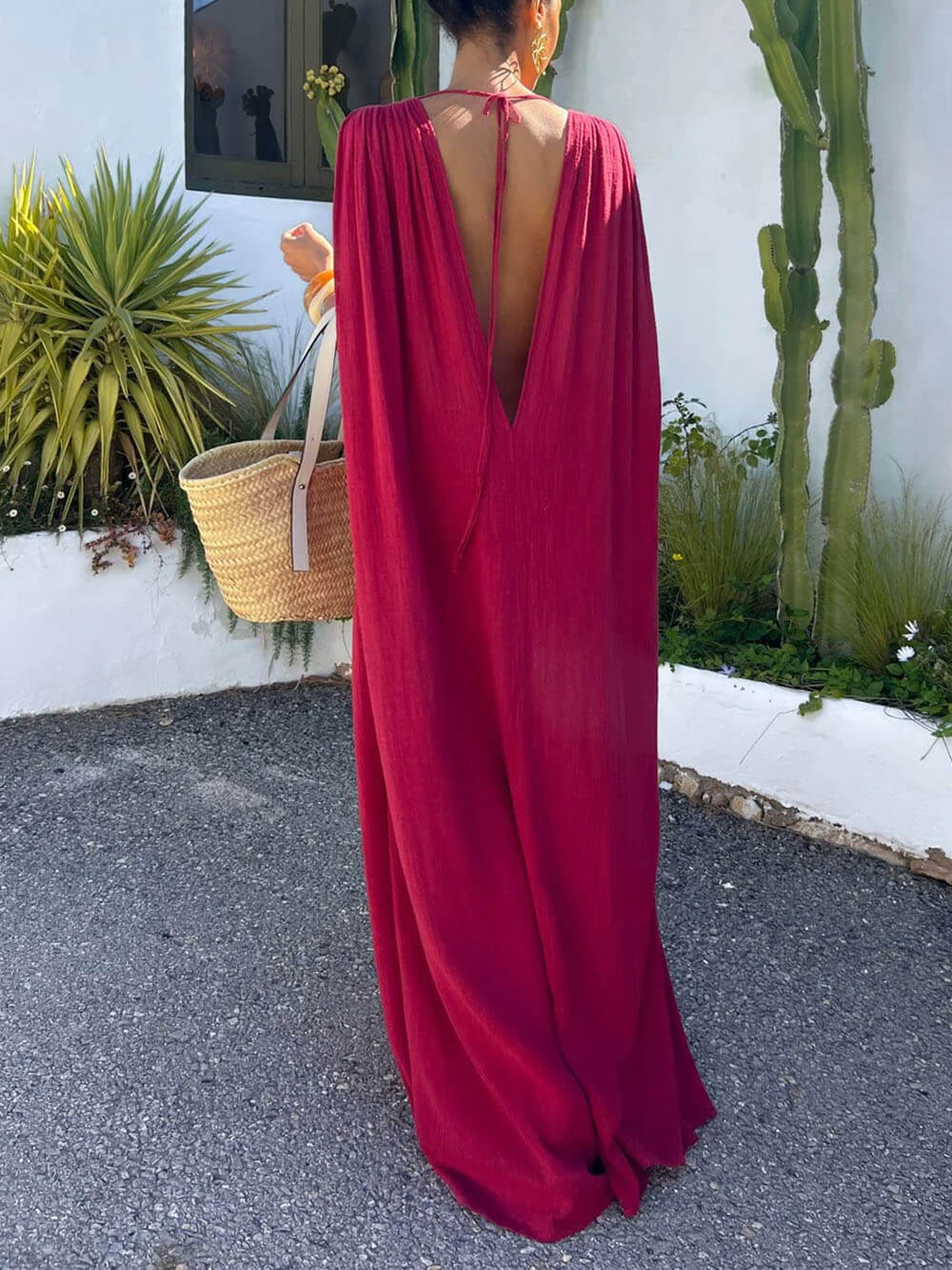 Bohemian Backless Slit Vacation Maxi Dress