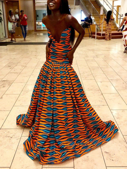 Sexy Bohemian Peacock Print Off-Shoulder Maxi Dress