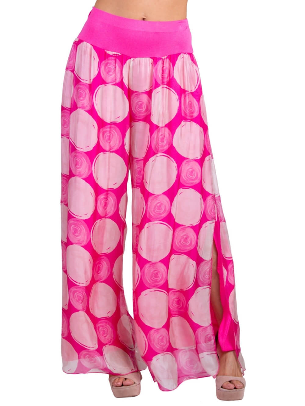 Bohemian Ruffle Sleeve Swirl Dot Print Top