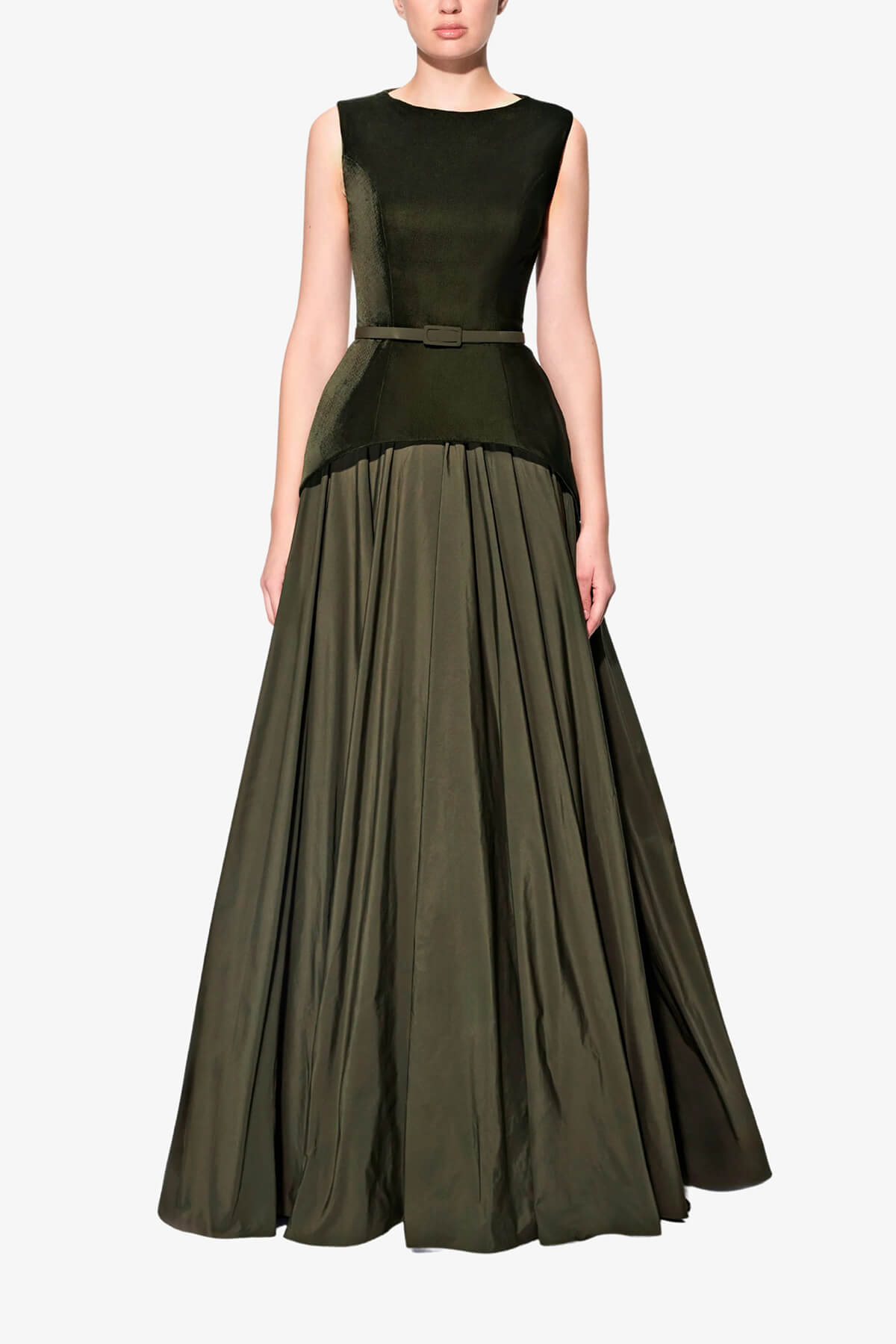 Elegant Patchwork Ruched A-Line Maxi Dress