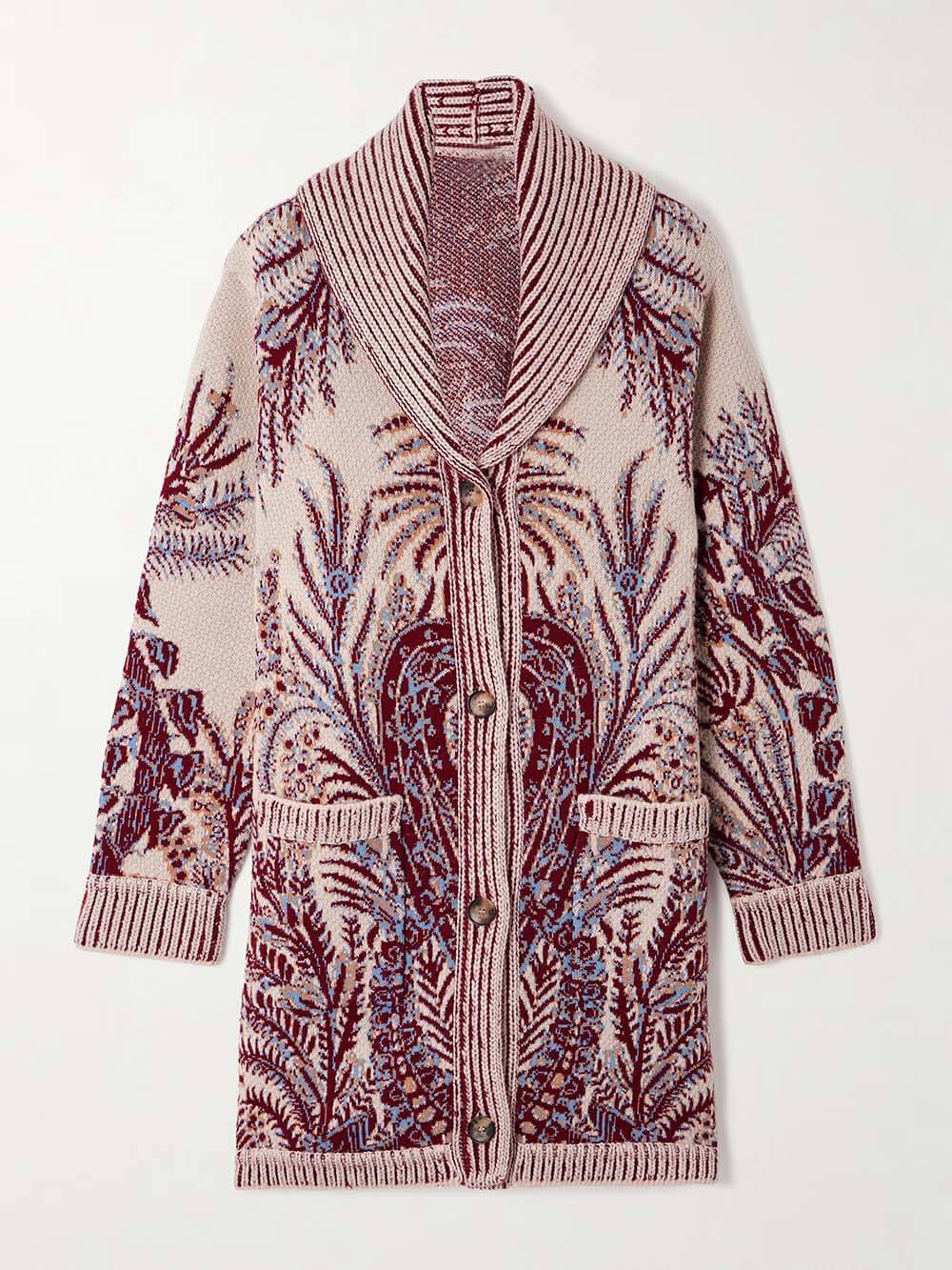 Exquisite Oversized Knit Jacquard Cardigan