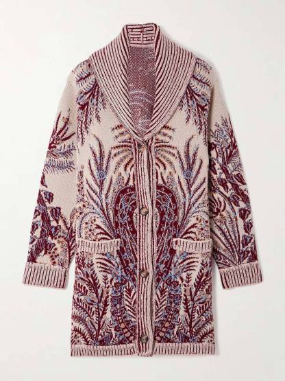 Exquisite Oversized Knit Jacquard Cardigan