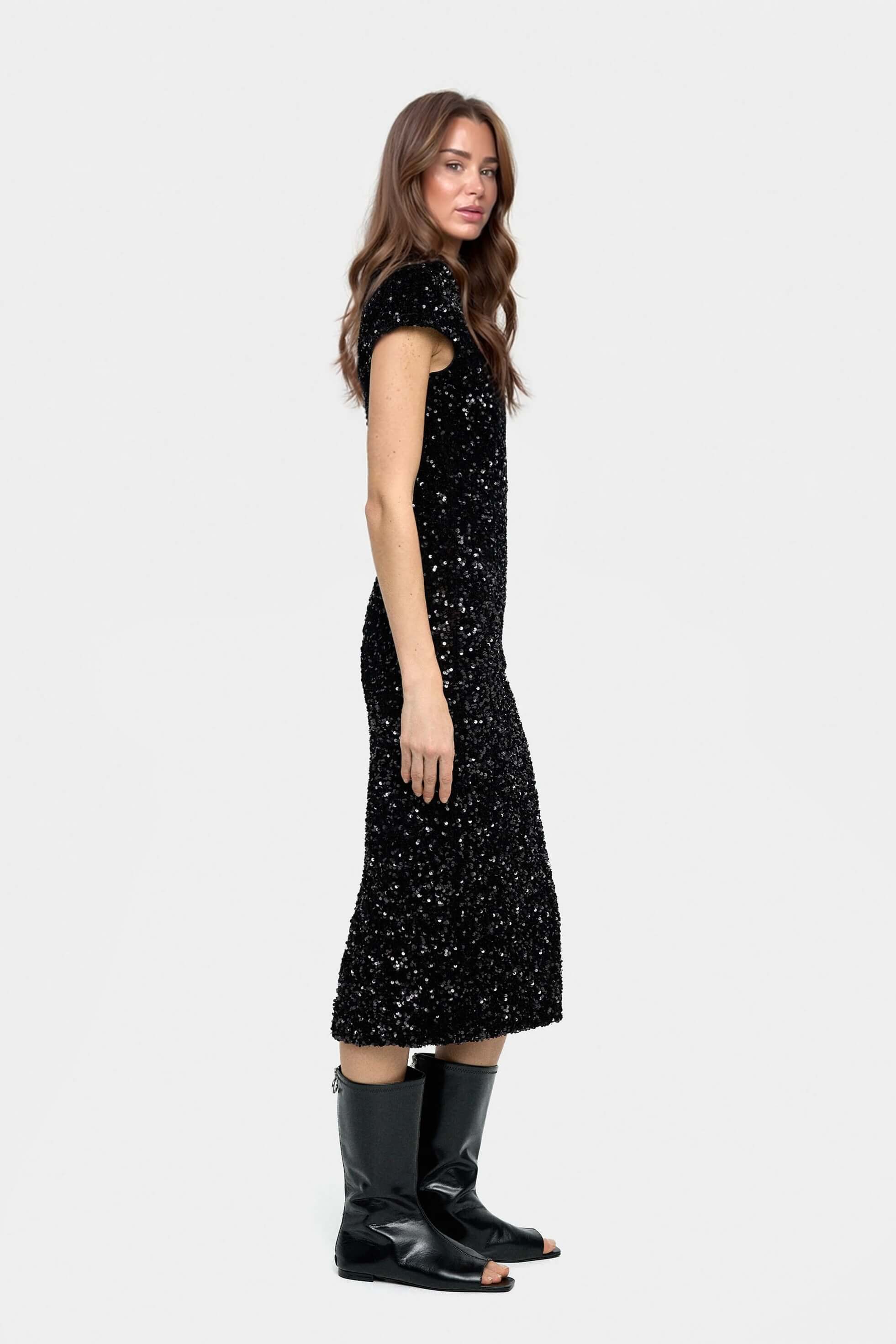 Exquisite Sequin Embellished Midi Dress