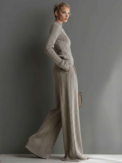 Casual Turtleneck Knitted Pullover Sweater