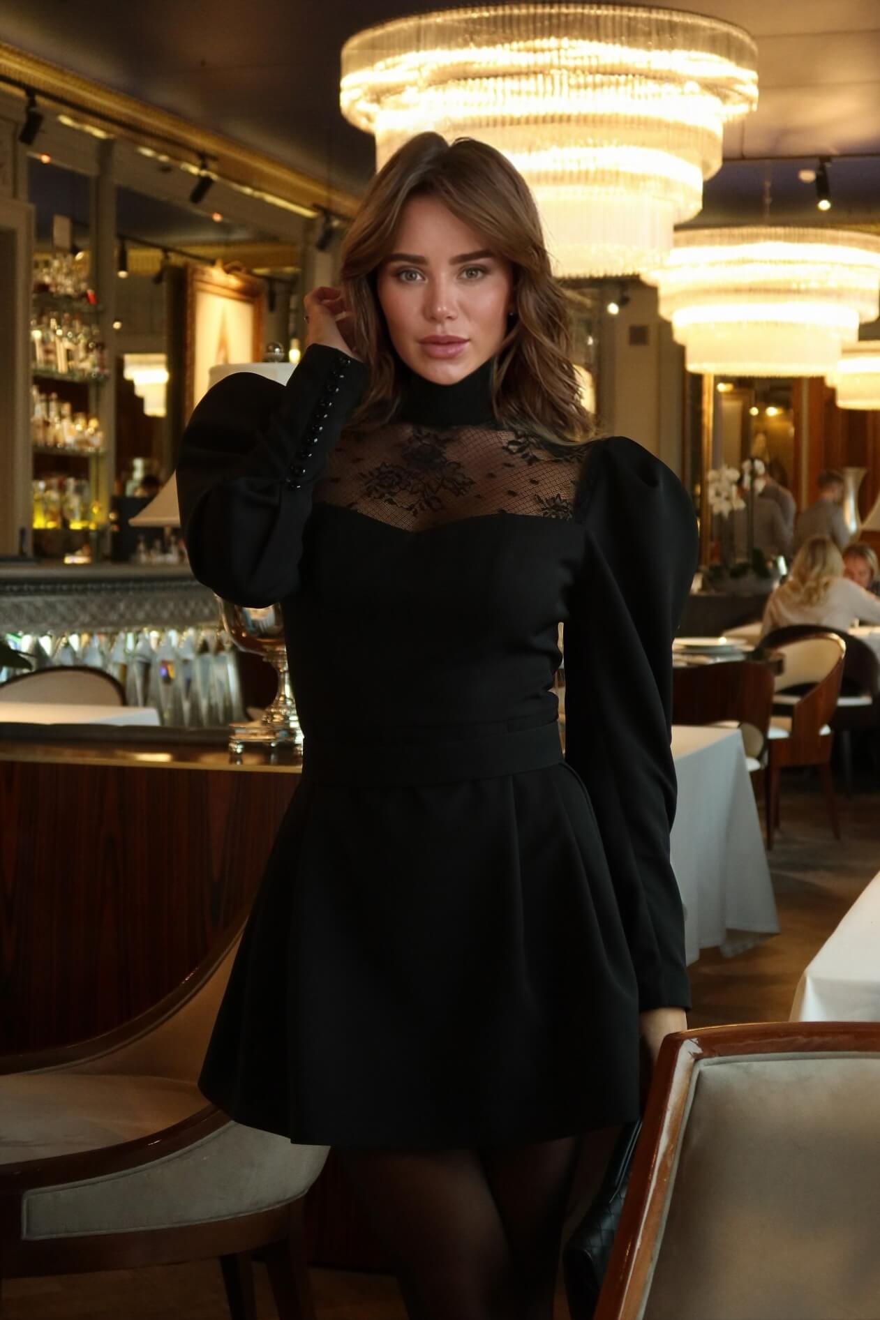 Elegant Lace-Trimmed A-Line Mini Dress