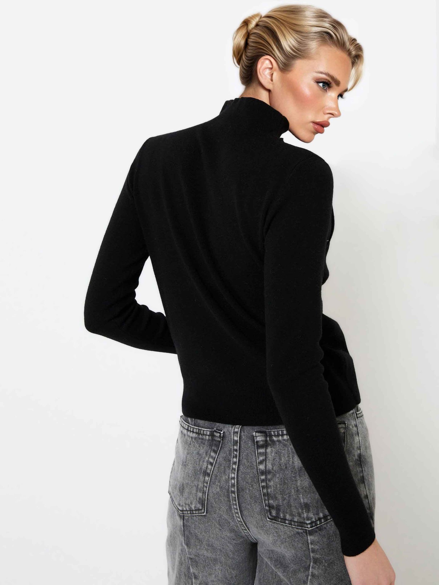Elegant Draped Knit Pullover Sweater