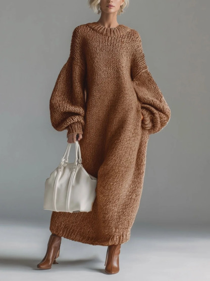 Lazy-style Loose-fitting Knit Maxi Dress
