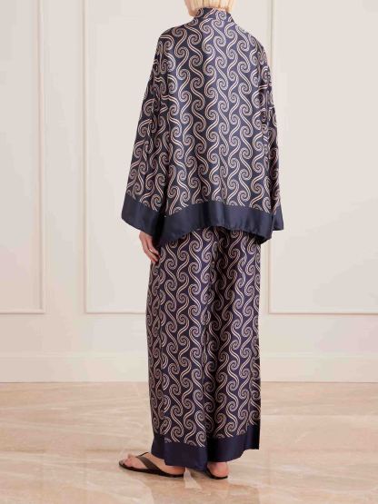 Unique Swirl Print Long-Sleeve Shirt