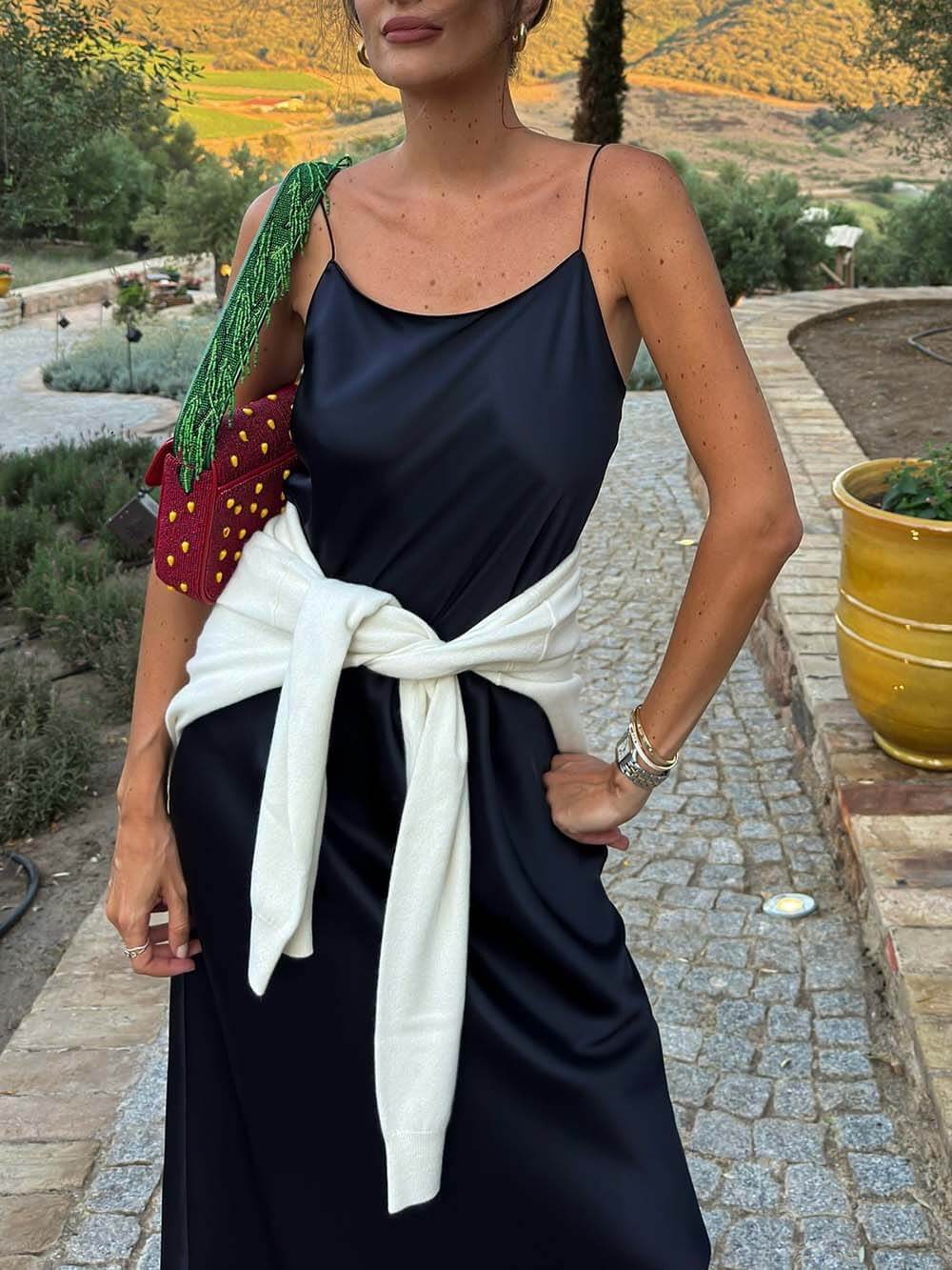 Casual Satin Backless Cami Maxi Dress