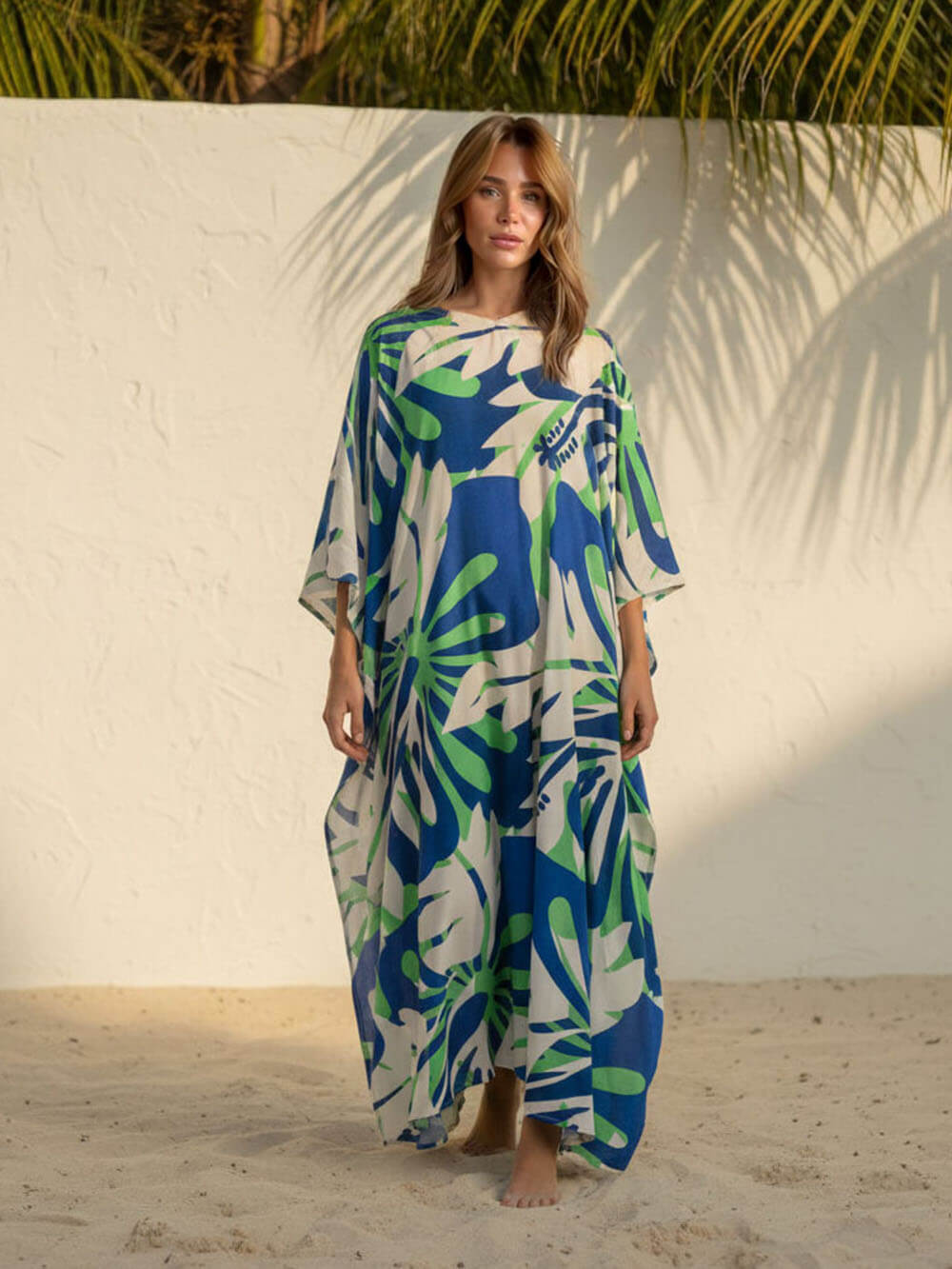 Boho Print Asymmetrical Maxi Dress