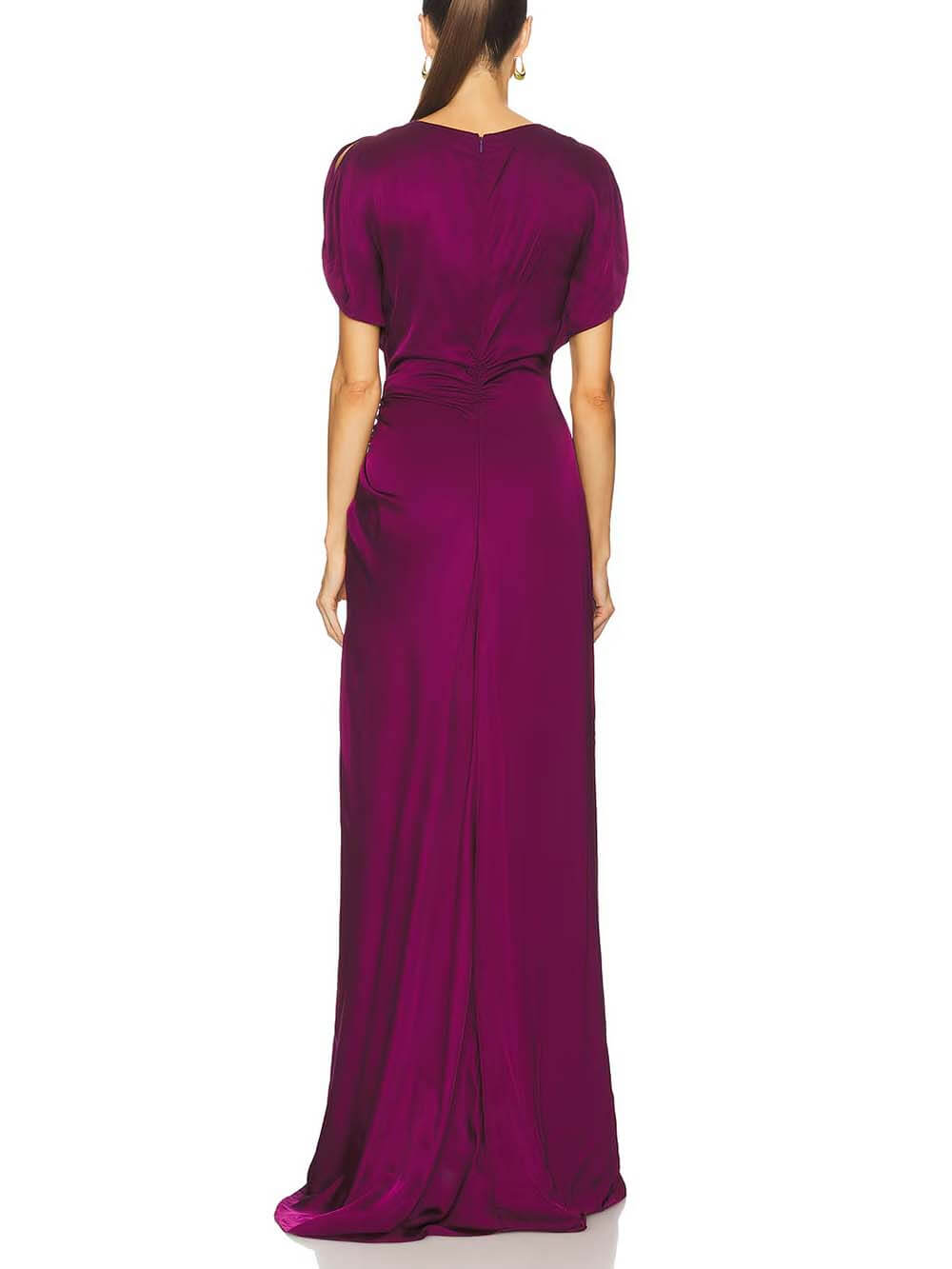 Exquisite High-Neck Side Pleated Party Maxi Dress