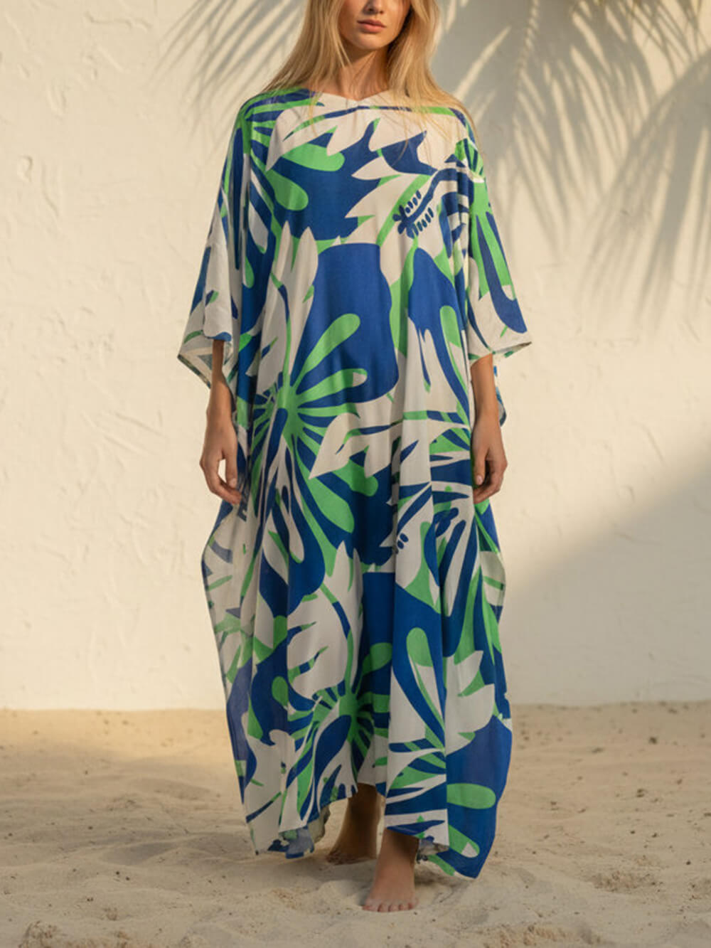 Boho Print Asymmetrical Maxi Dress