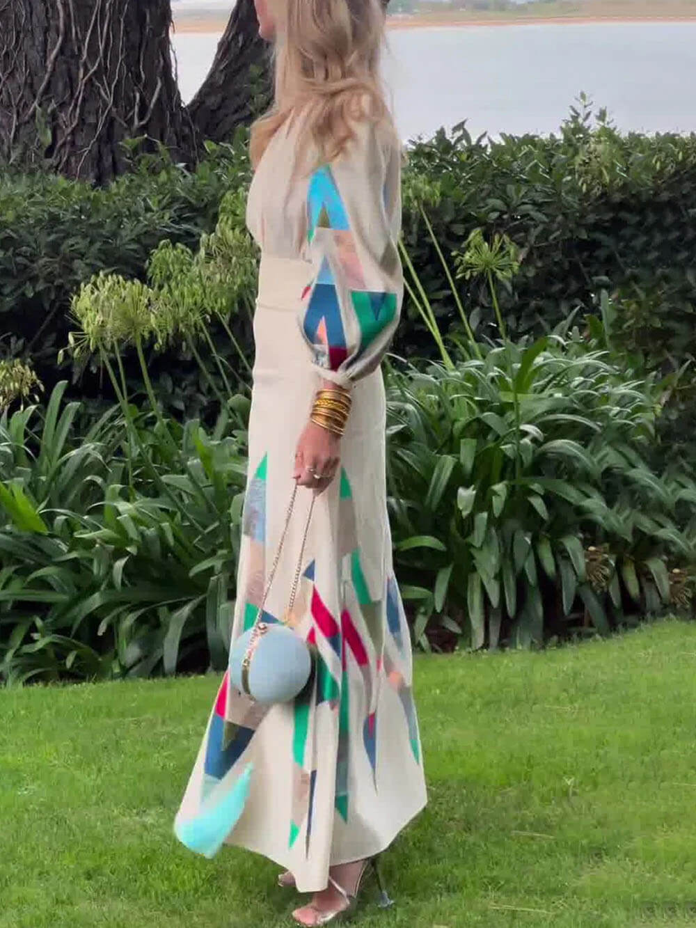 Elegant Floral Printed High-Waist A-Line Skirt