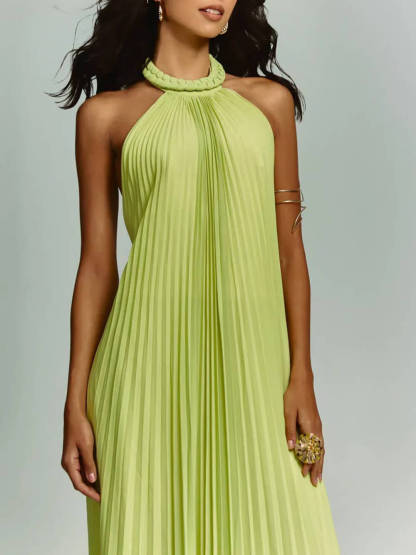 Exquisite Pleated Backless Party Dress