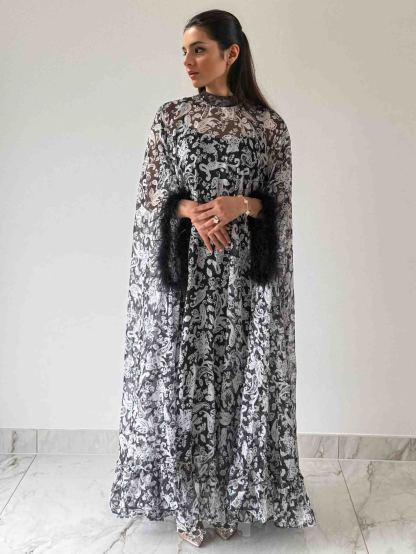 Exquisite Chiffon Printed Kaftan Maxi Drasss