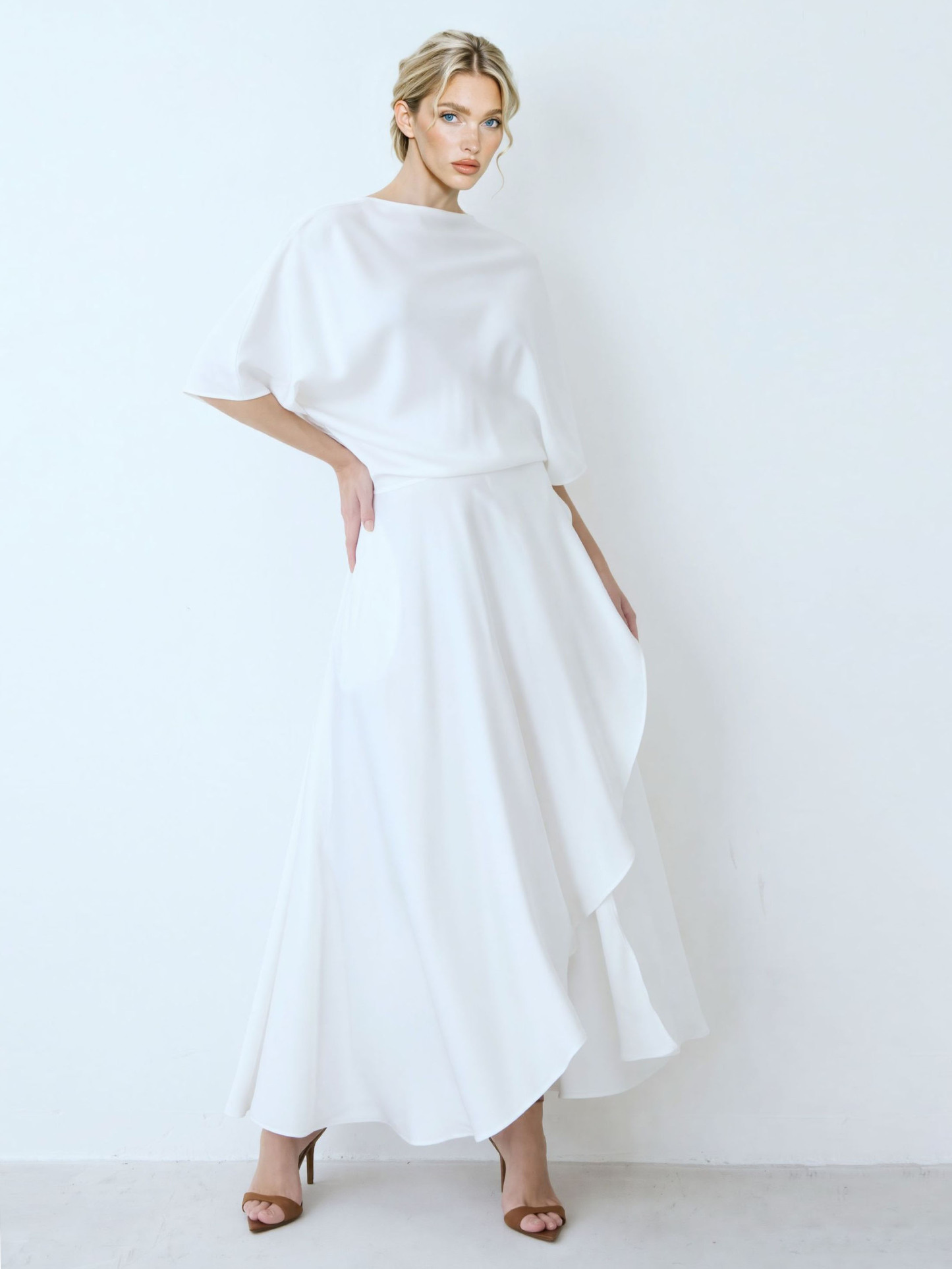 Elegant Irregular Wrap Midi Dress