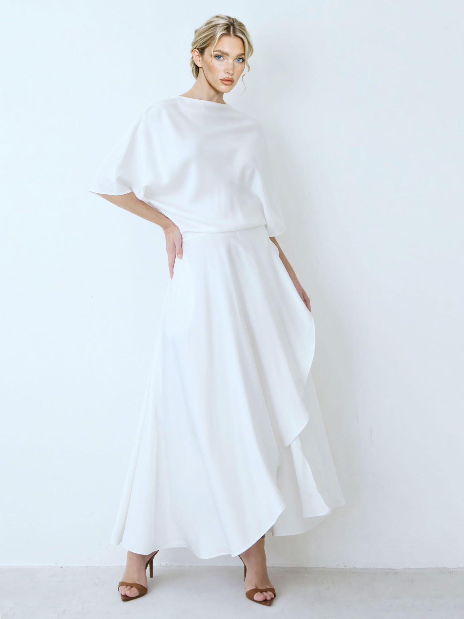 Elegant Irregular Wrap Midi Dress