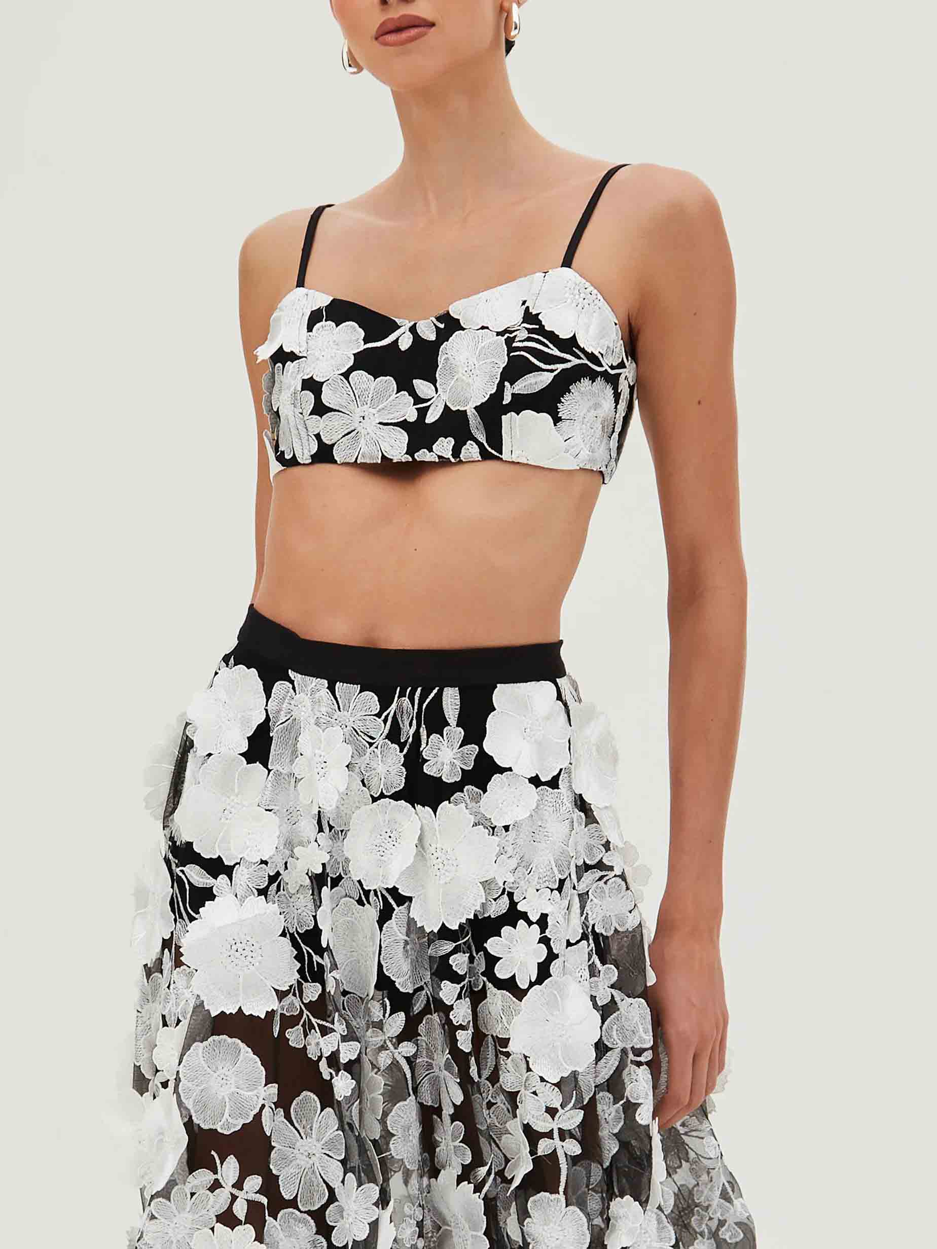 Exquisite Floral Embroidered Bralette Top