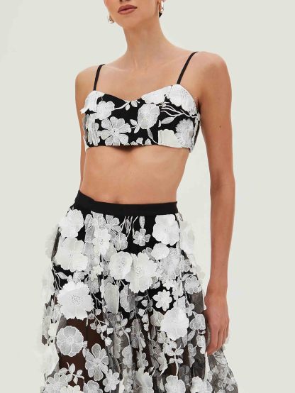 Exquisite Floral Embroidered Bralette Top