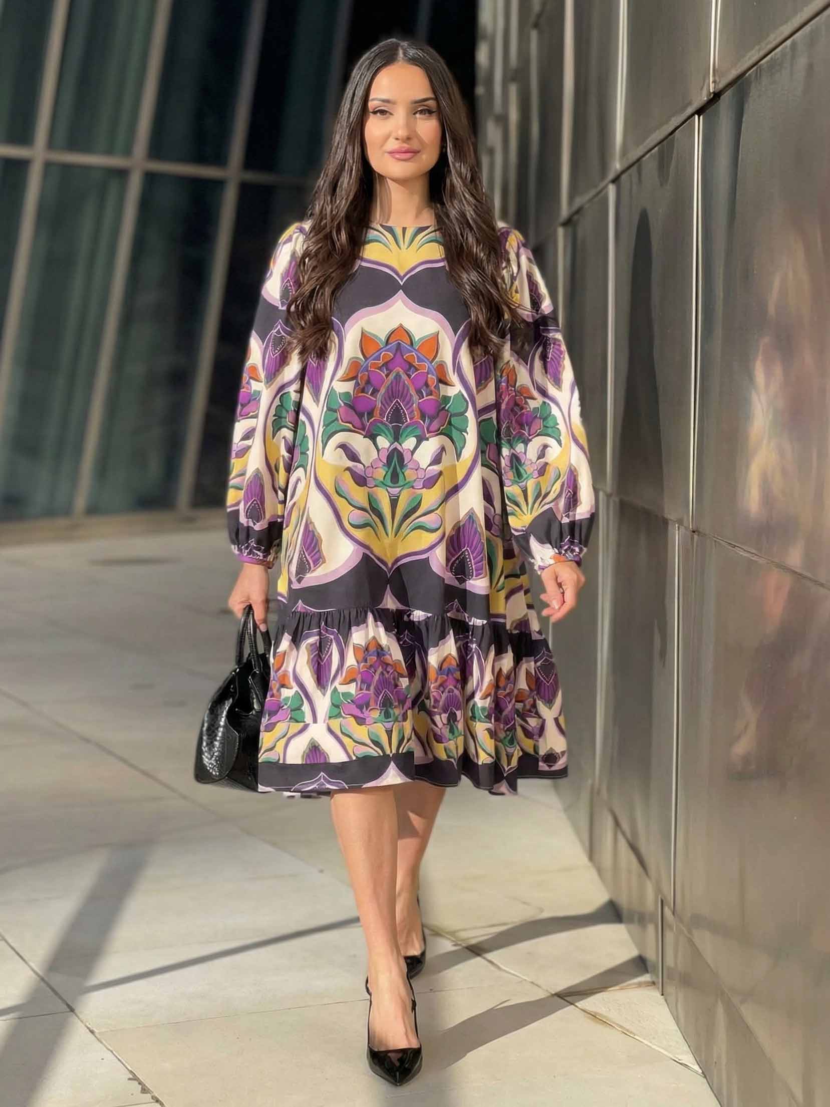 Unique Artistic Painted Print Mini Dress