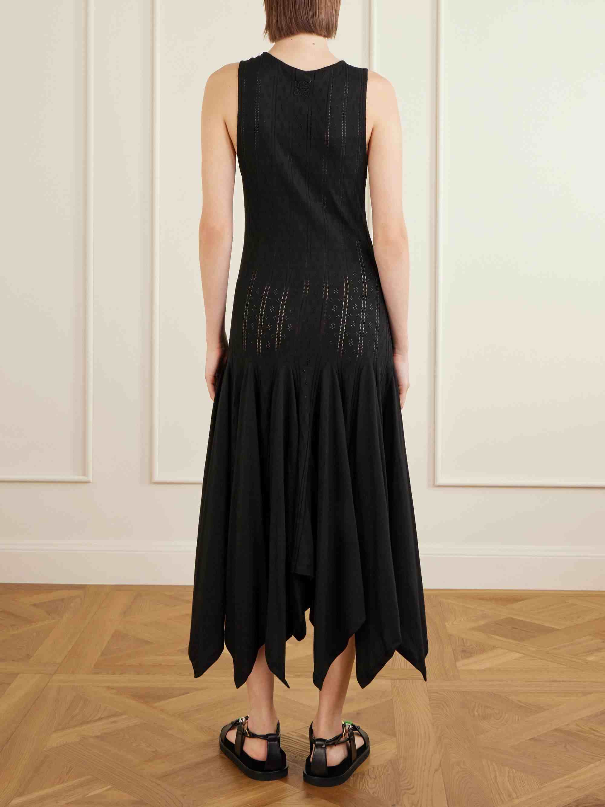 Casual Cutout Knit Asymmetrical Hem Midi Dress