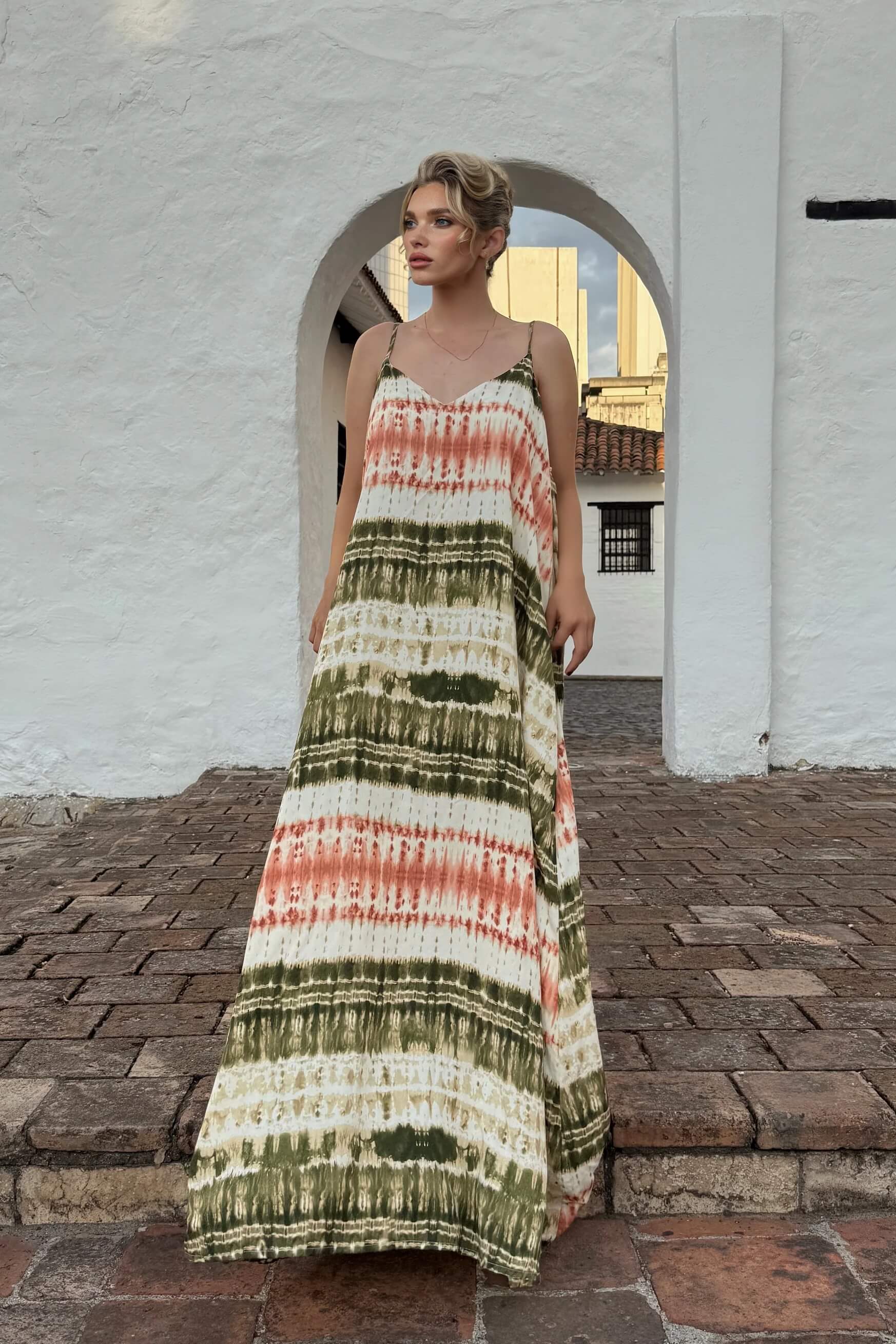 Casual Tie-Dye Print Sleeveless Maxi Dress