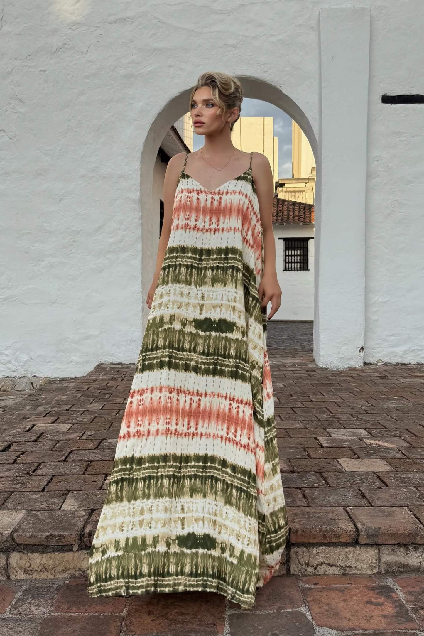 Casual Tie-Dye Print Sleeveless Maxi Dress