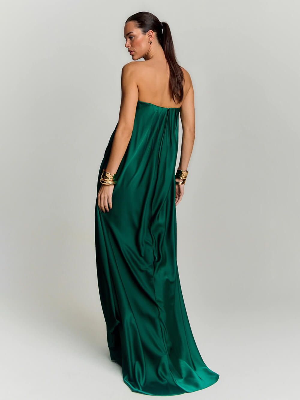 Elegant Backless Strapless Party Maxi Dress