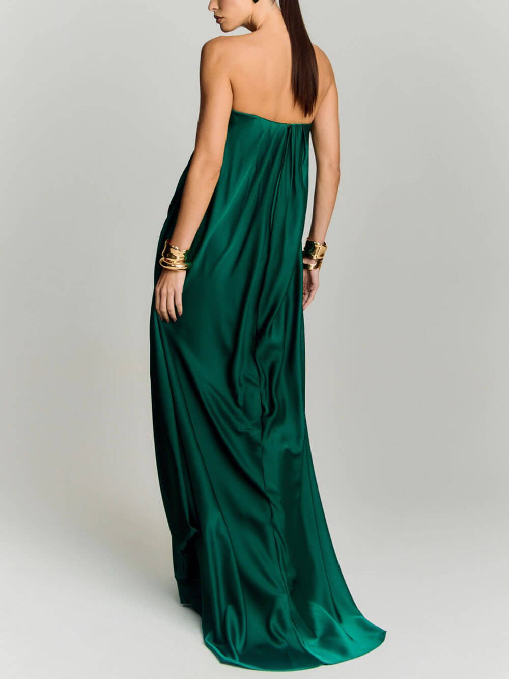 Elegant Backless Strapless Party Maxi Dress