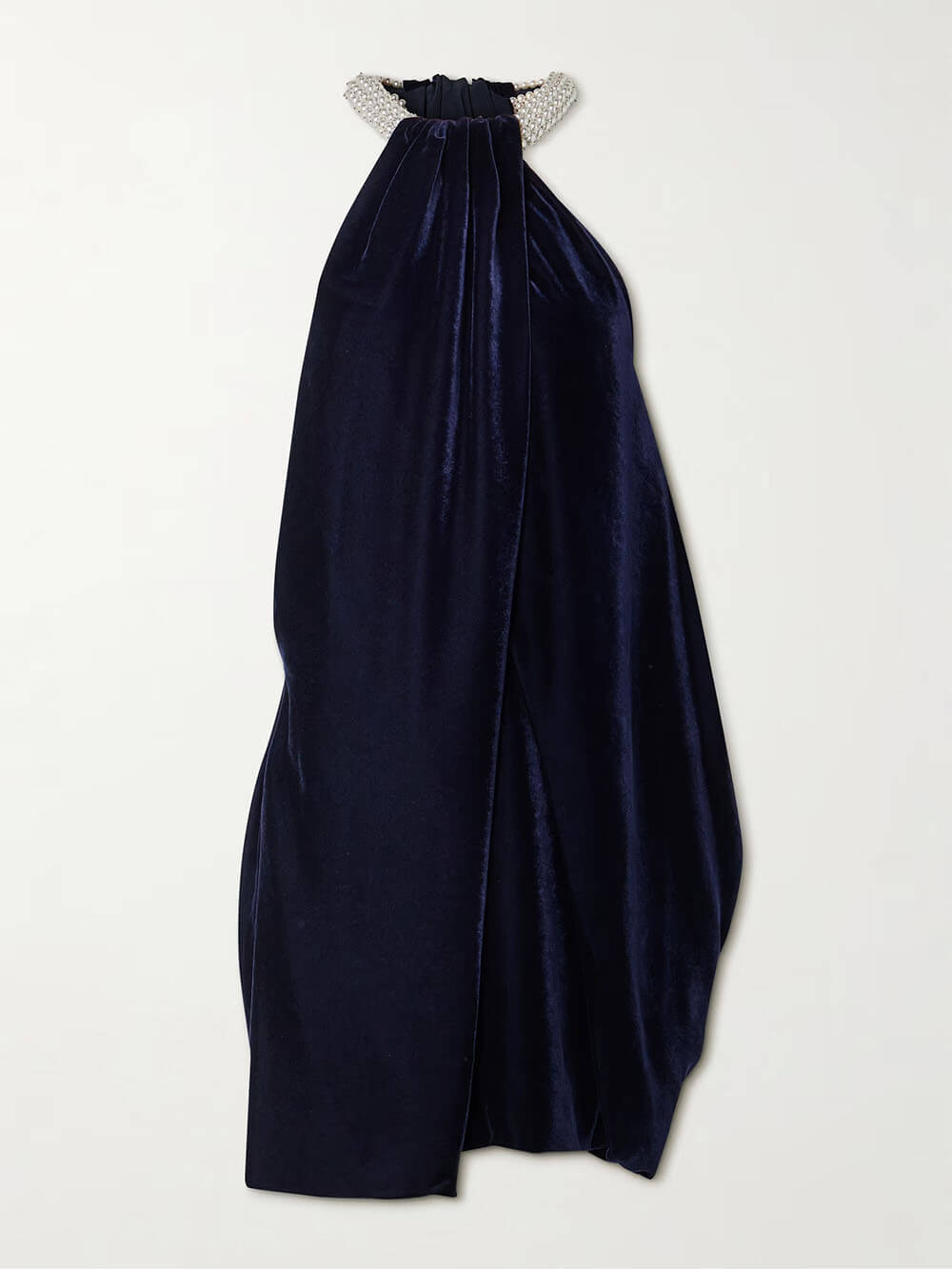 Elegant Off-the-Shoulder Draped Halter Neck Mini Dress