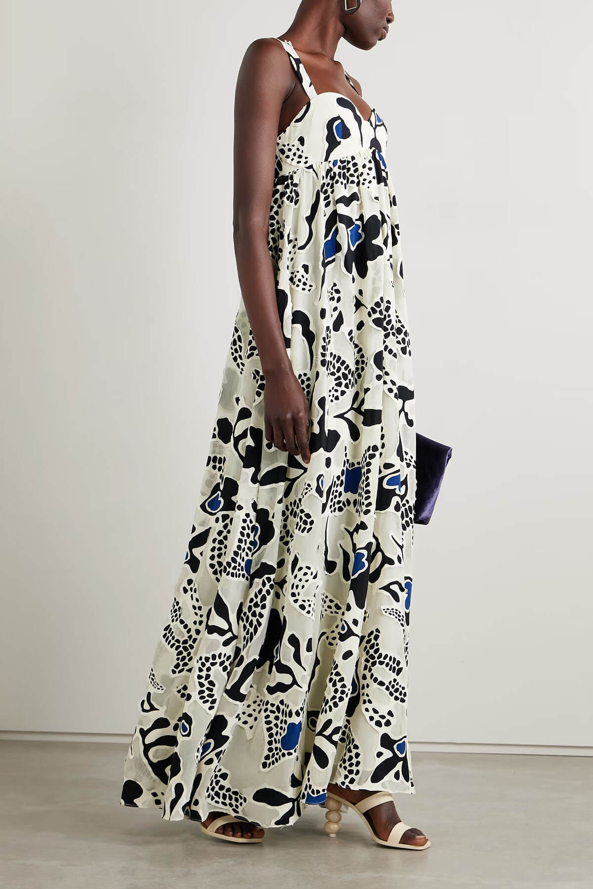 Casual Backless Printed Pocket Loose Vacation Maxi Dress