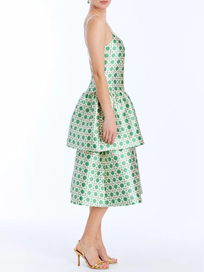 Unique Layered Satin Maxi Dress