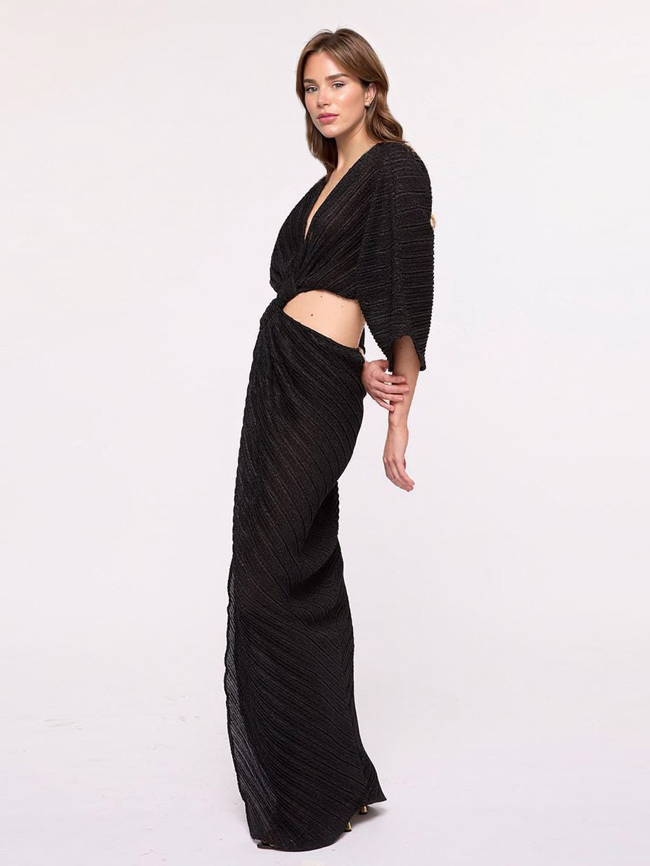 Sexy Twist-Front Cut-Out Maxi Dress