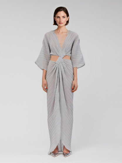 Sexy Twist-Front Cut-Out Maxi Dress