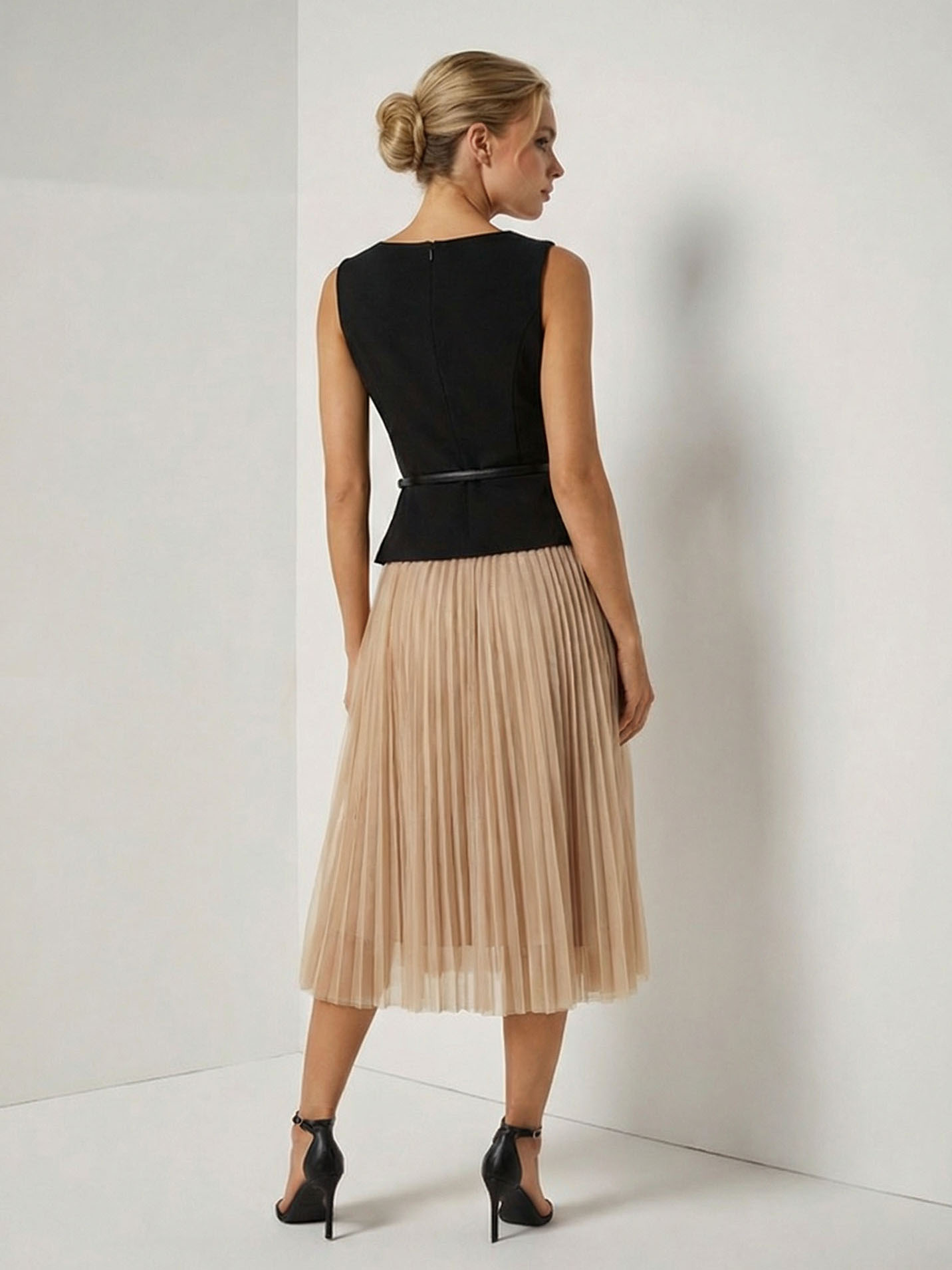Elegant Asymmetrical Boat Neck Top & Skirt Two-Piece Set
