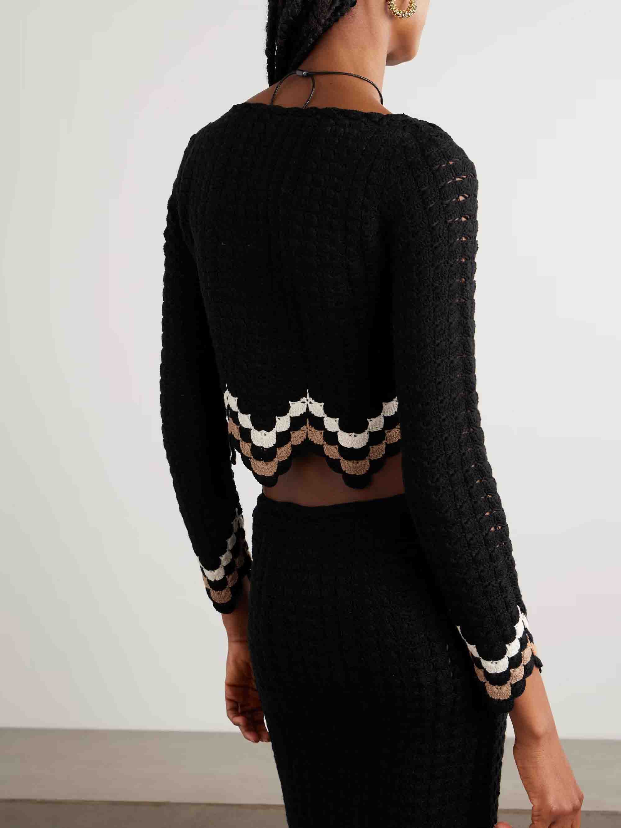 Exquisite Crochet Scalloped Sweater