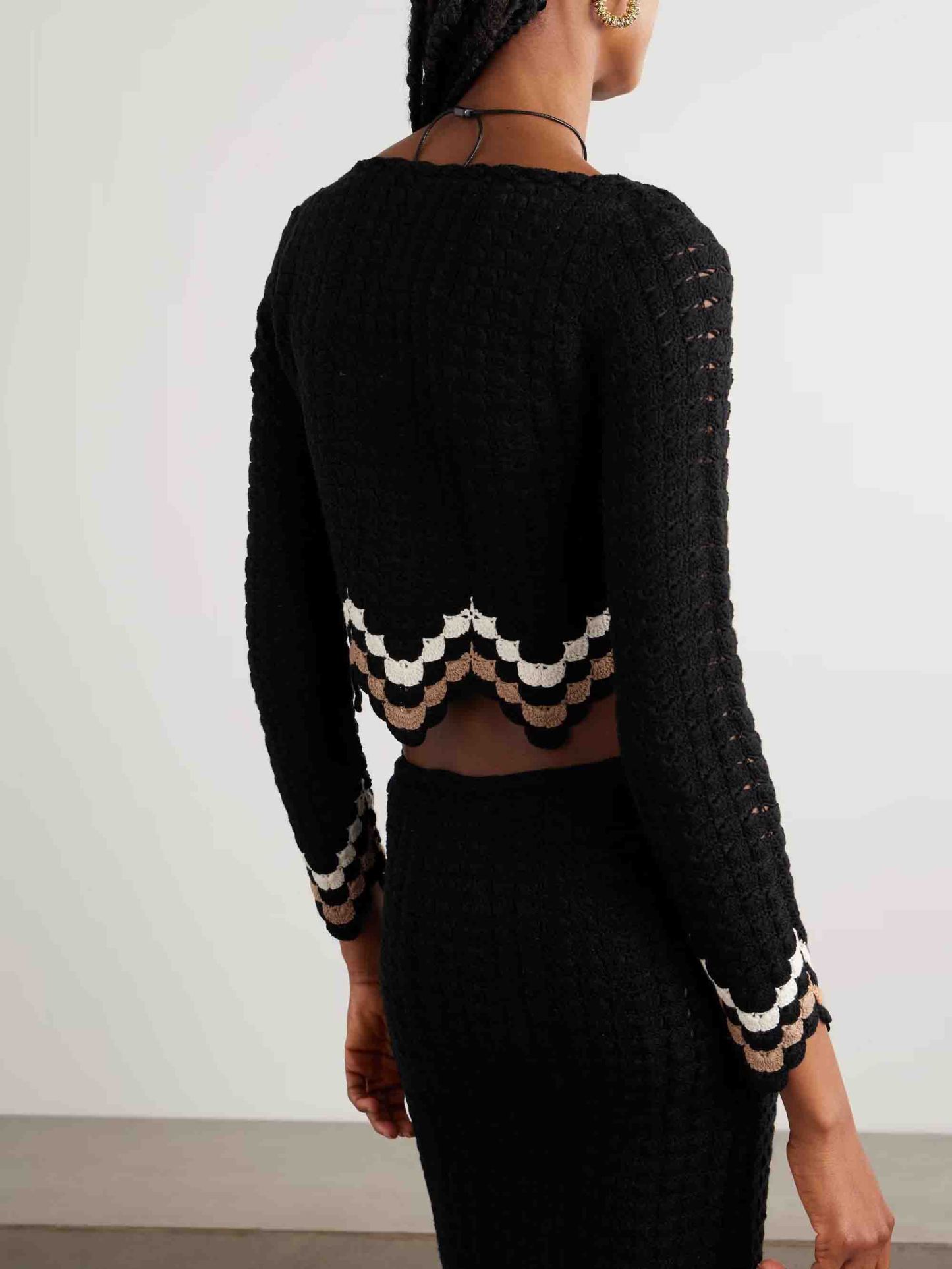 Exquisite Crochet Scalloped Sweater