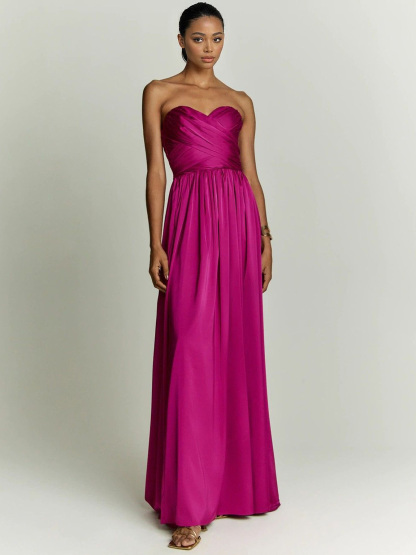 Elegant Strapless Floor-Length Evening Maxi Dress