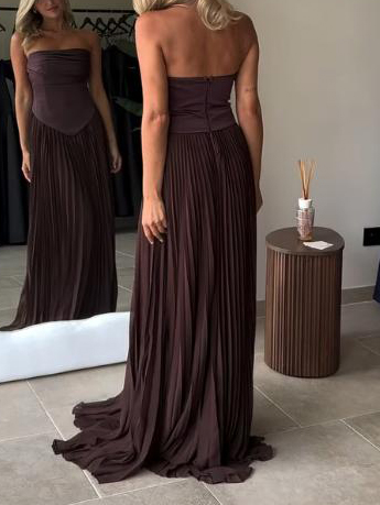 Elegant Off-The-Shoulder Draped Evening Maxi Dress