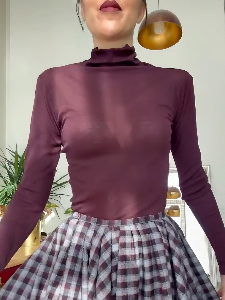 Elegant Plaid High-Slit Maxi Skirt