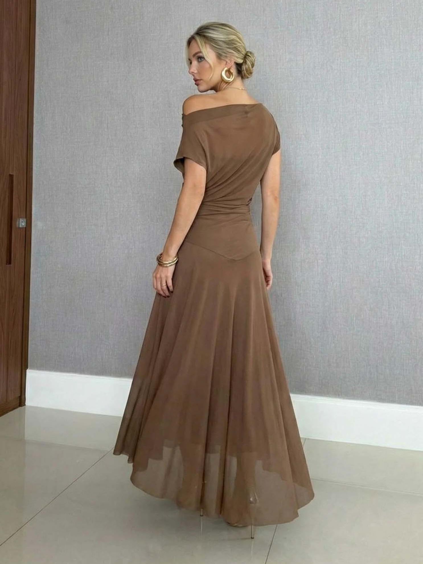 Flowing Sheer Chiffon Maxi Dress