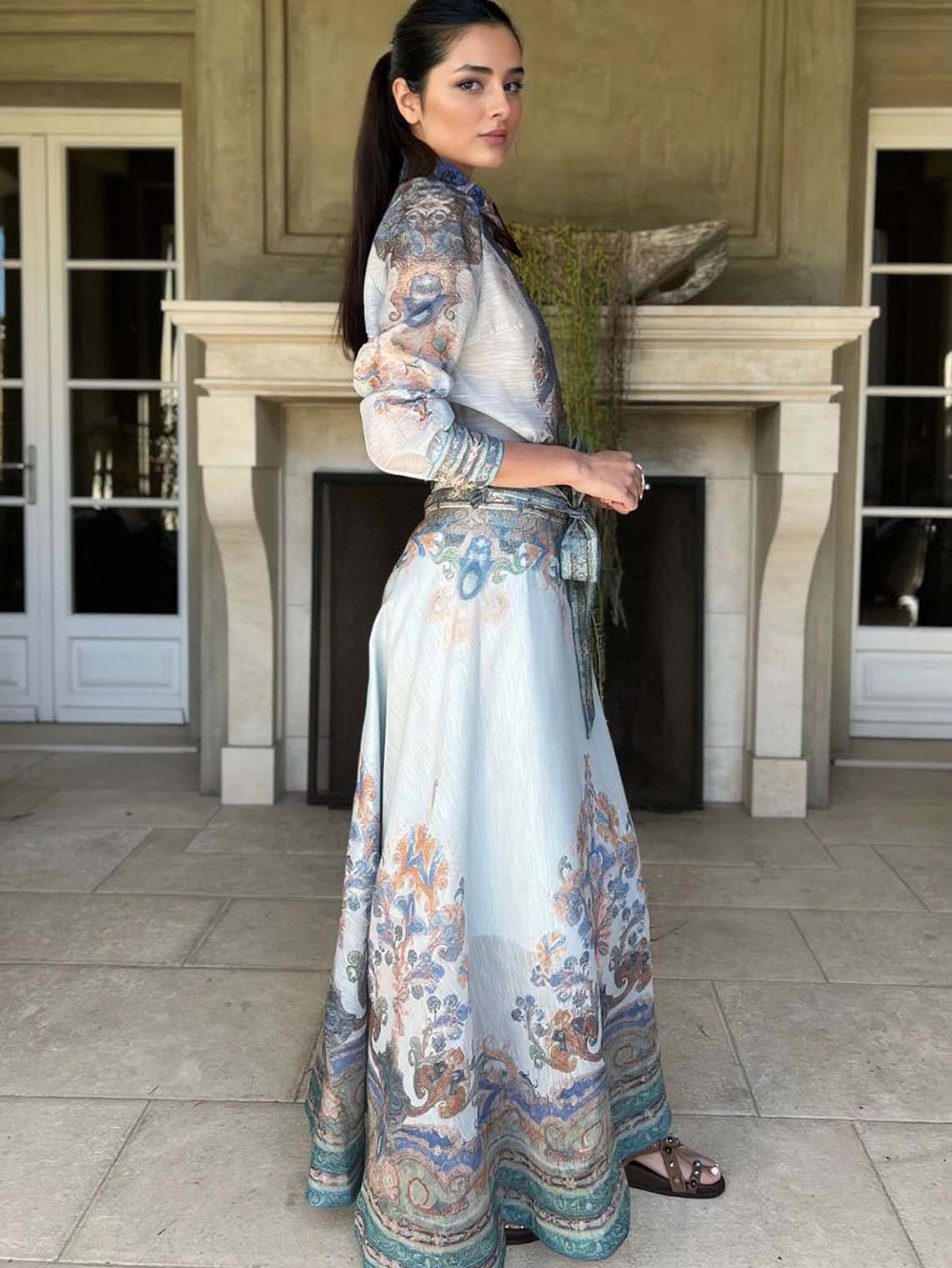 Retro Inspired Paisley Pattern Button-Up Blouse