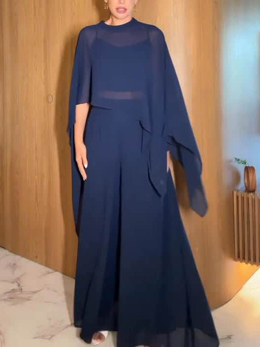 Exquisite Irregular Chiffon Flowing Top Two-piece Sets