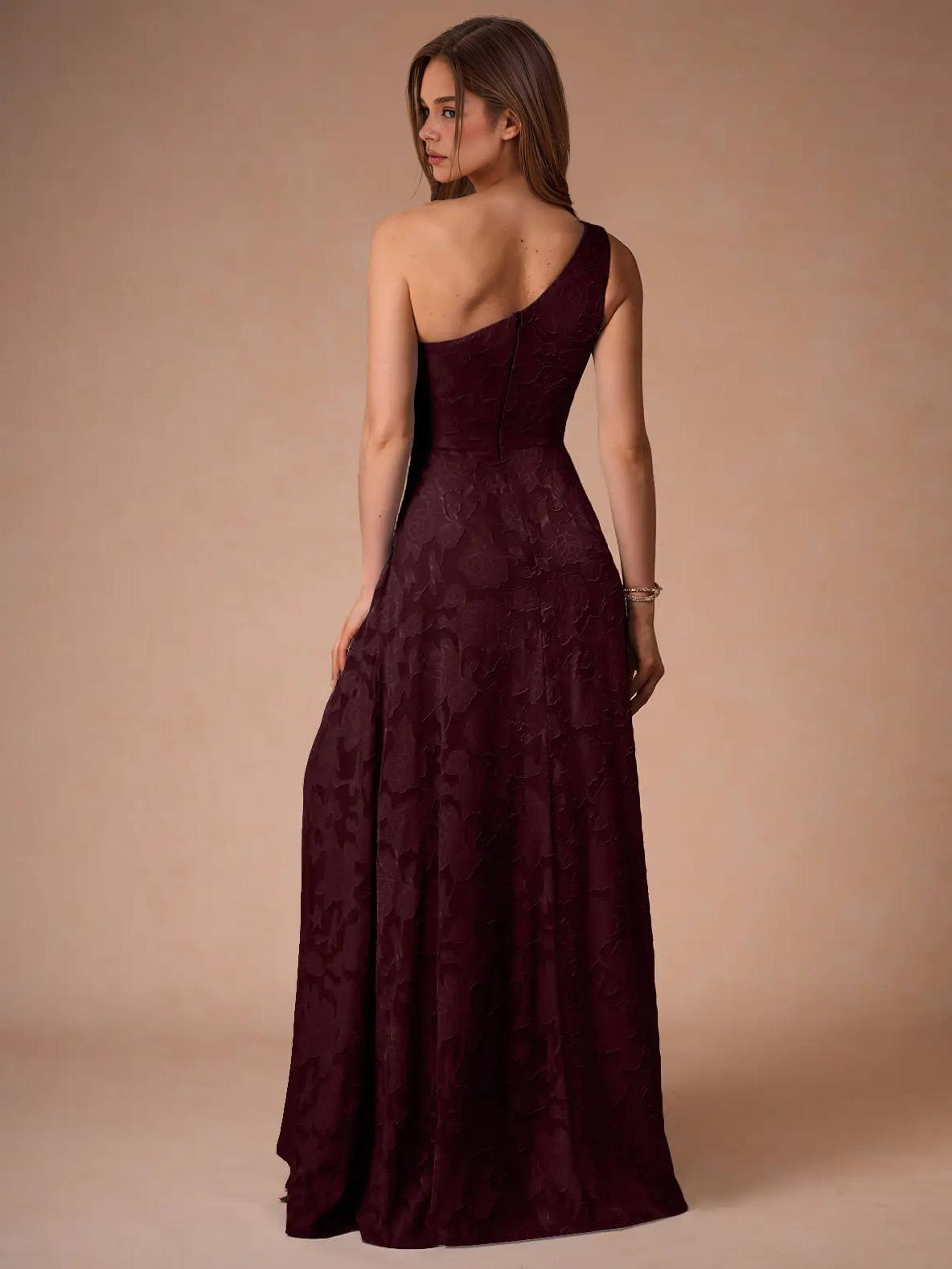 Elegant One-shoulder Slit Maxi Dress