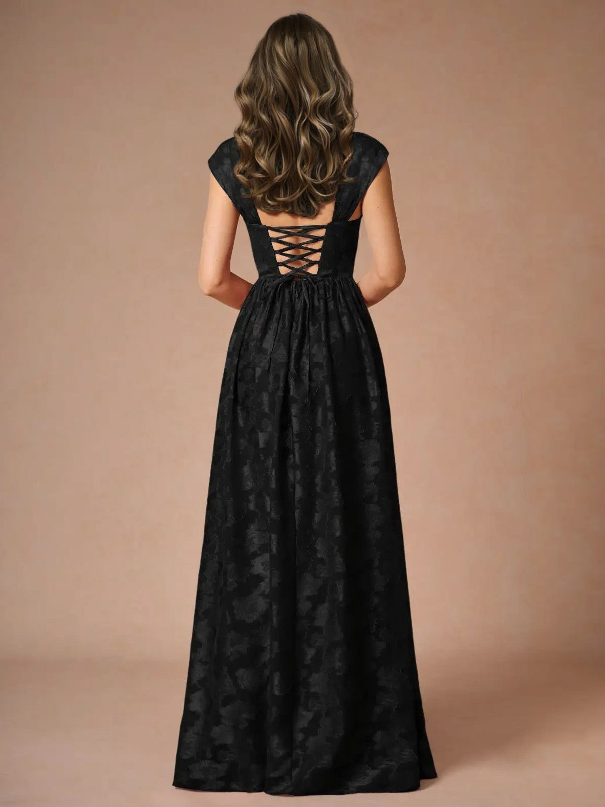Elegant Drape Neck Floral A-Line Maxi Dress