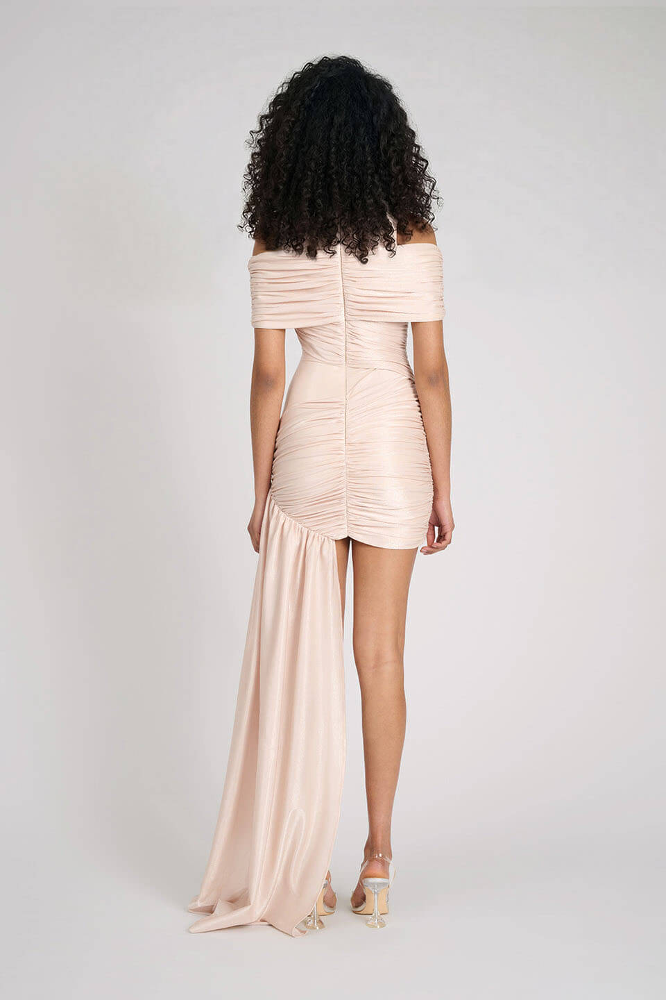 Elegant Layered Off-Shoulder Pleated Mini Dress