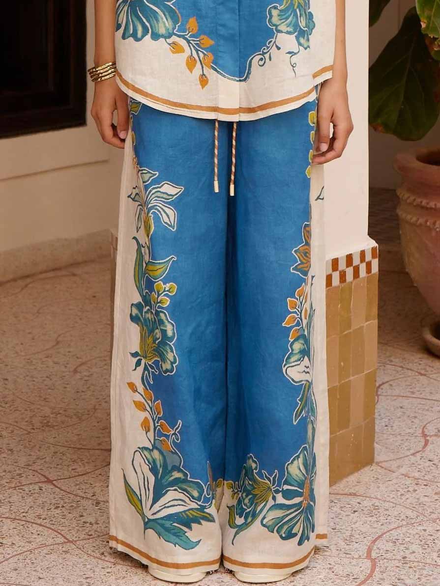 Casual Floral Print Short-sleeved Button-down Shirt