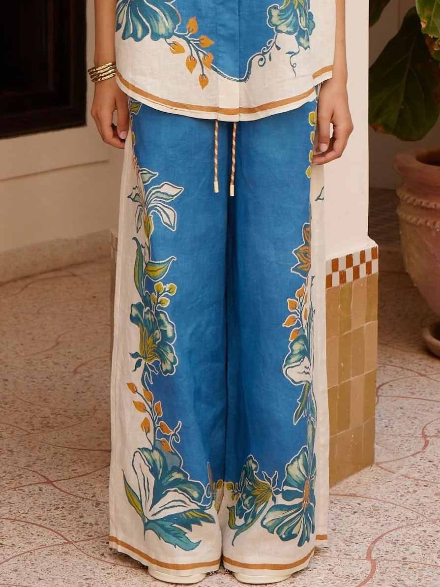 Casual Floral Print Short-sleeved Button-down Shirt