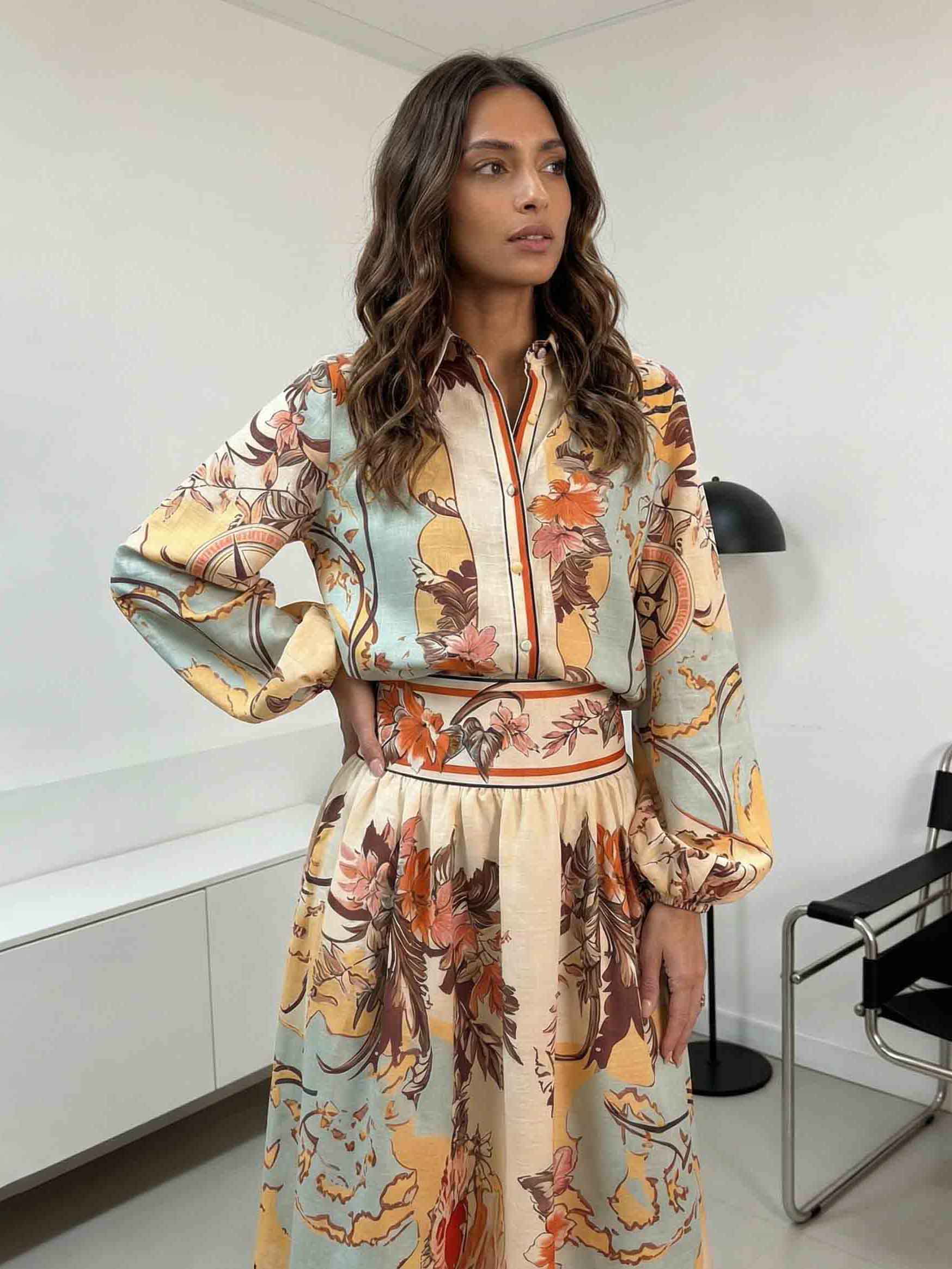 Retro Map Print Two-piece Set