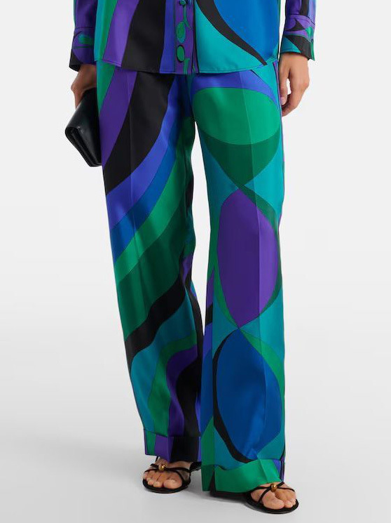 Unique Irregular Abstract Print Wide-leg Pants